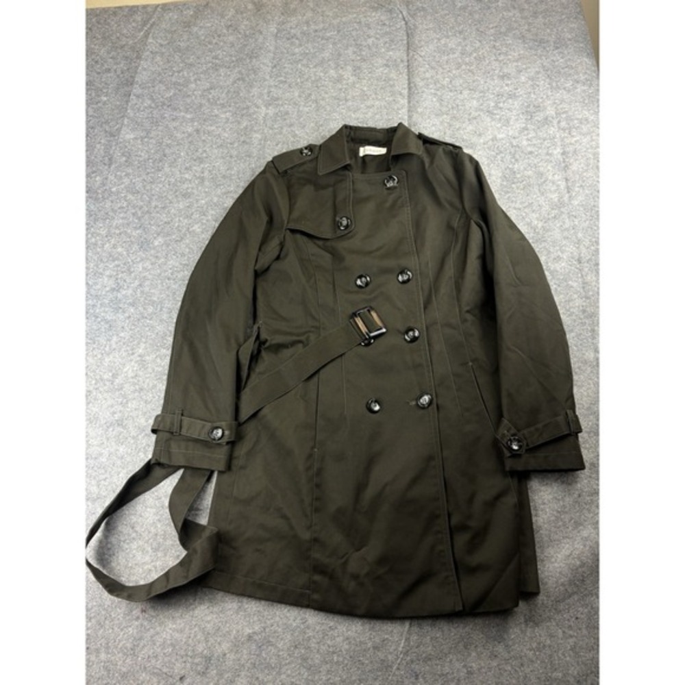 Camaïeu Women's 10 Trench Coat Brown Belted Double Breasted Jacket Minimalist